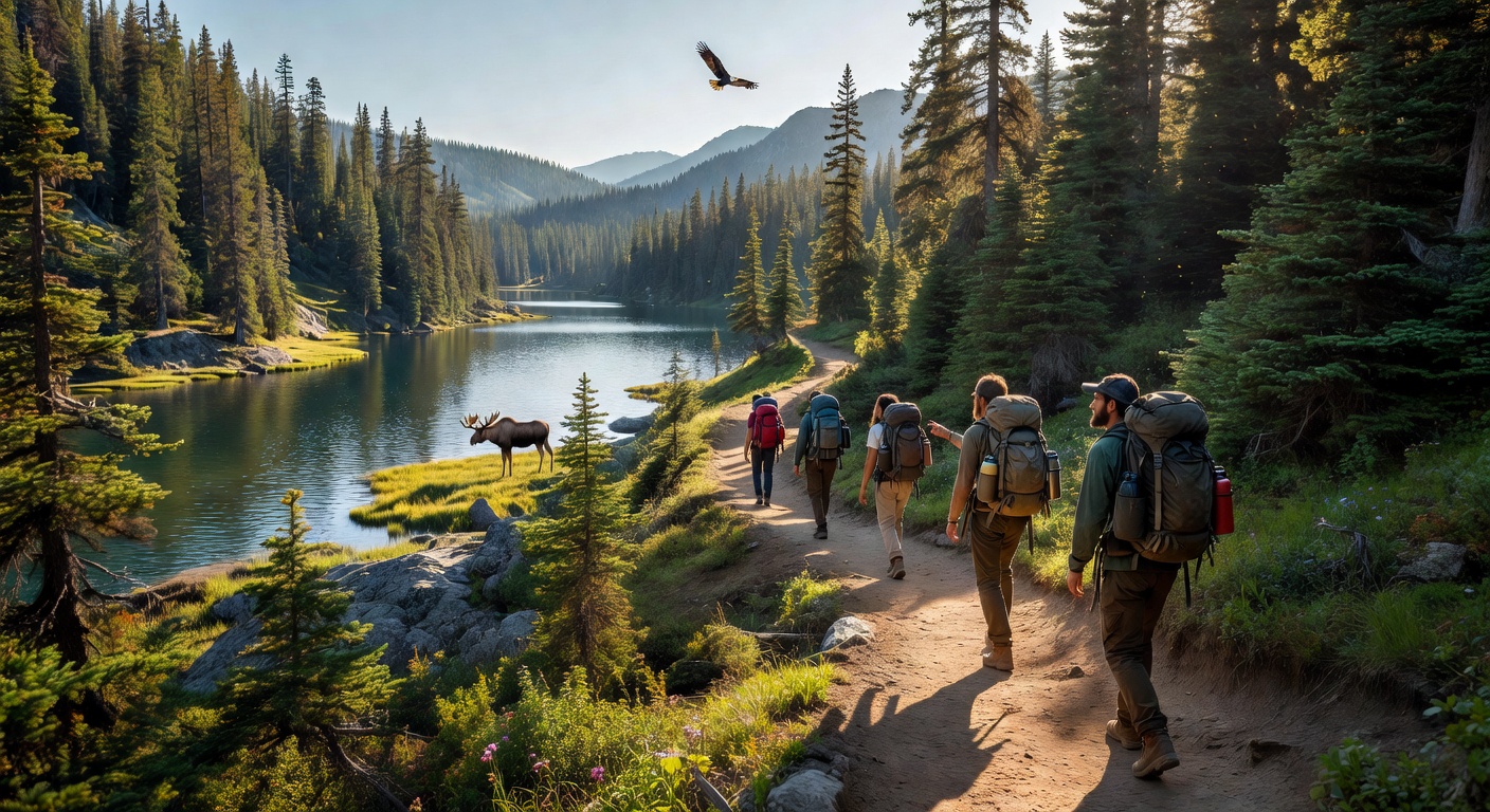 Backpacking in national park