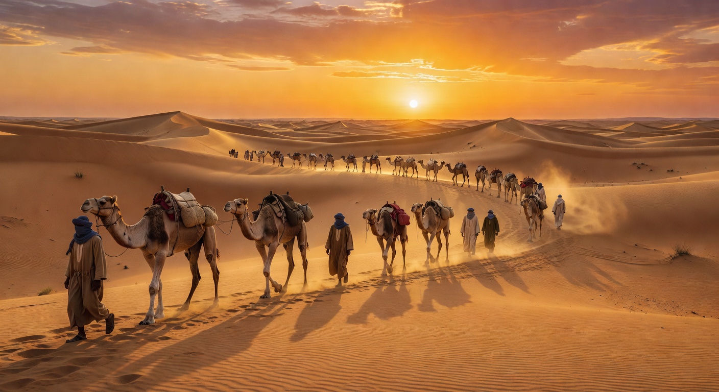 Desert safari at sunset