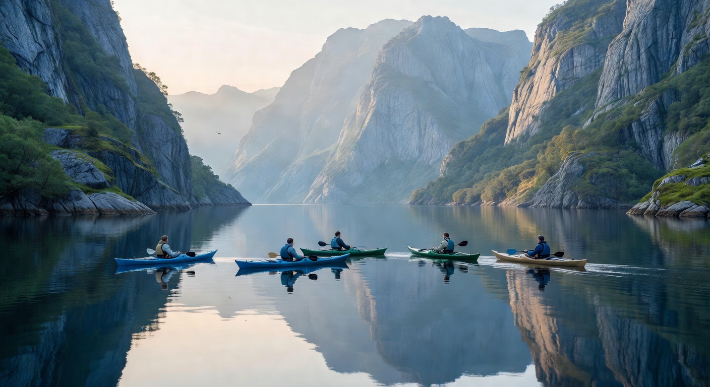 Kayaking in fjords