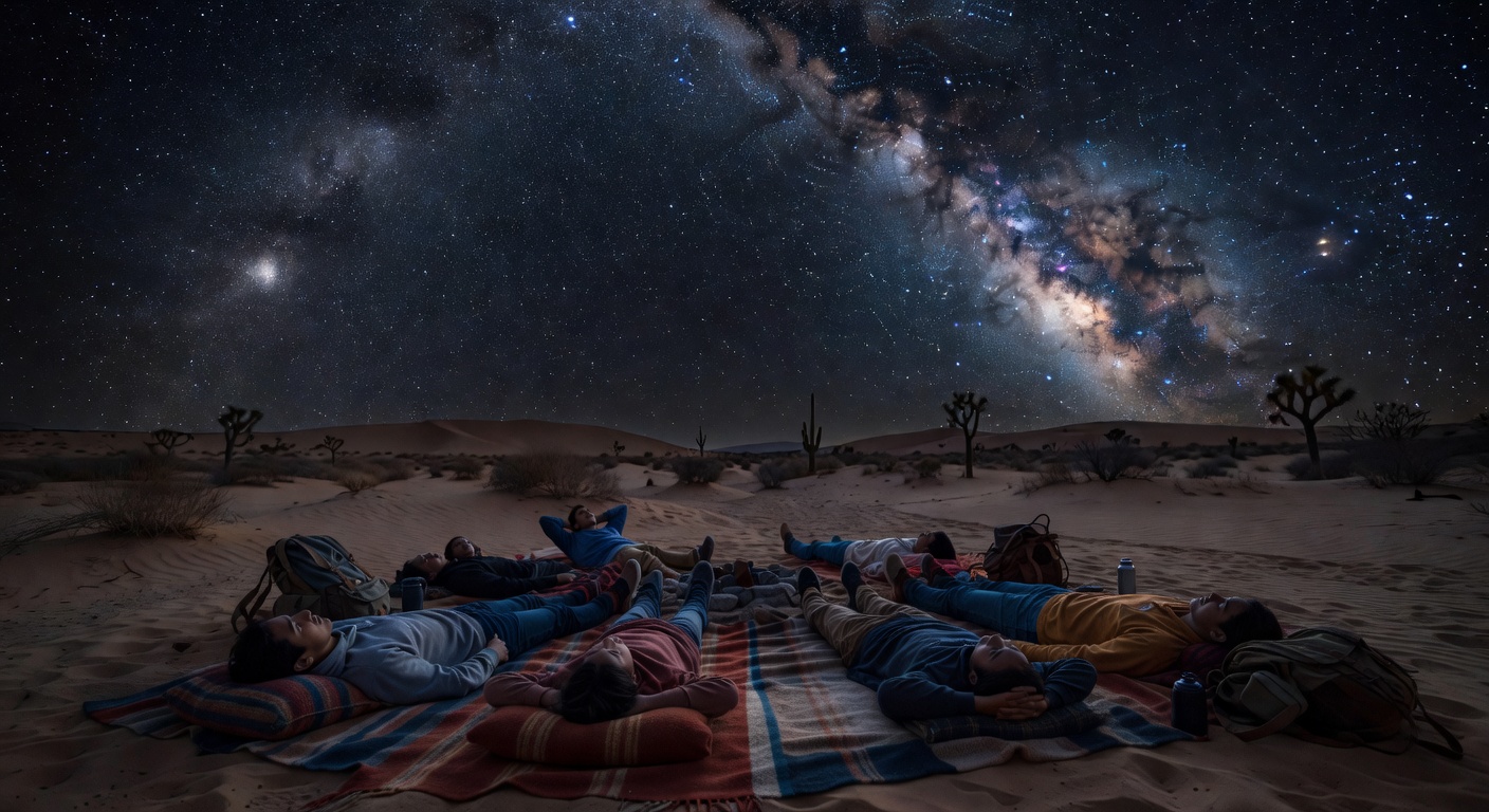 Stargazing in desert
