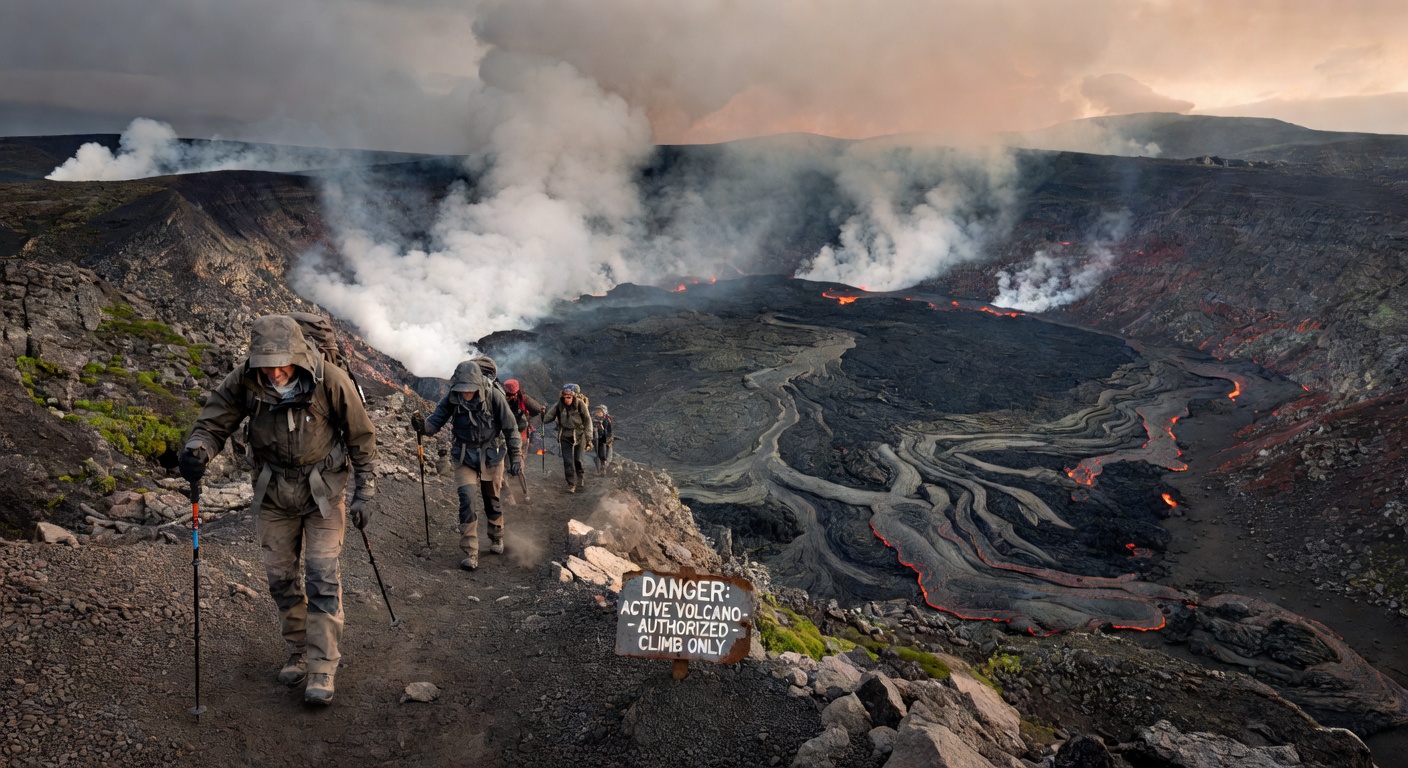 Volcano crater hike